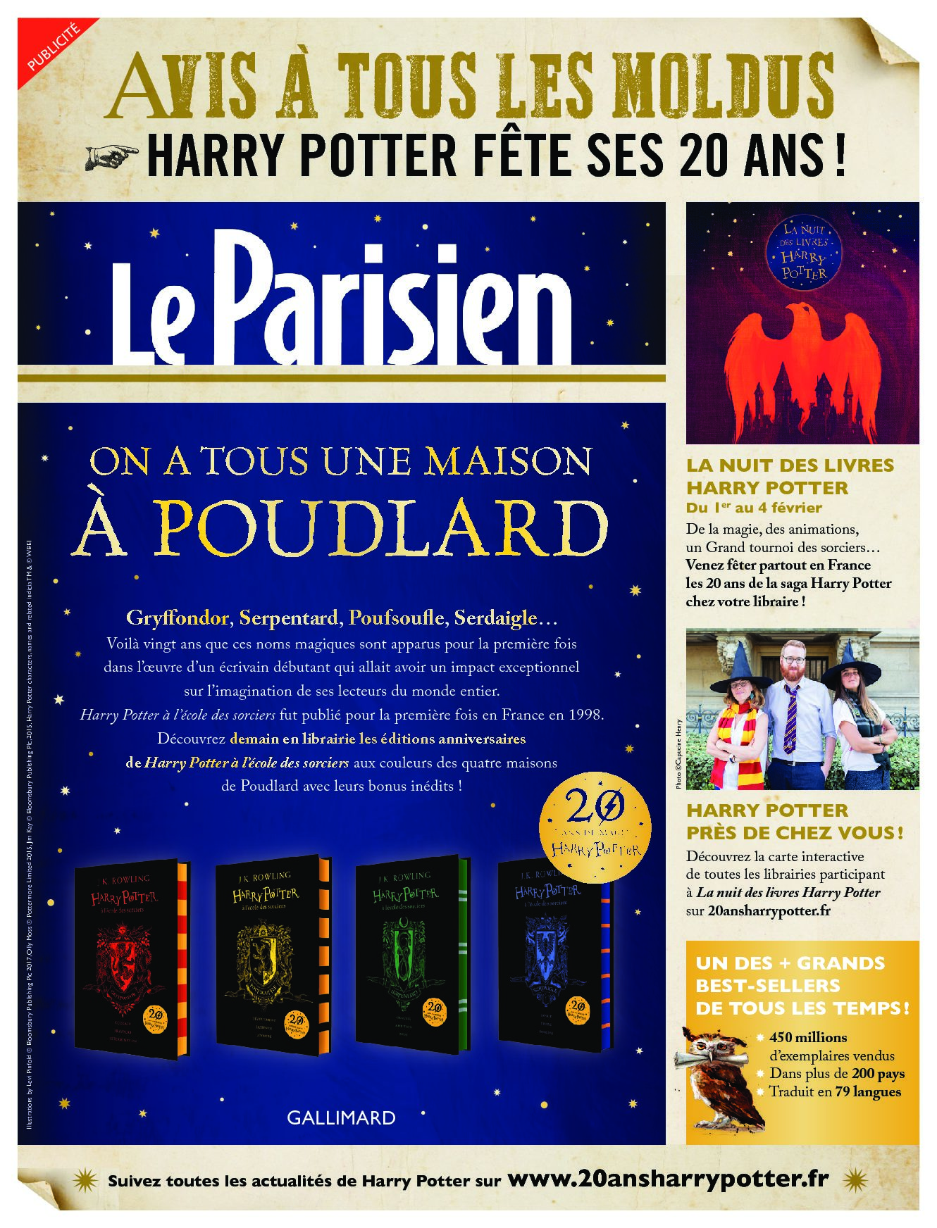 Gallimard et Warner Bros. fêtent les 20 ans de la saga ...